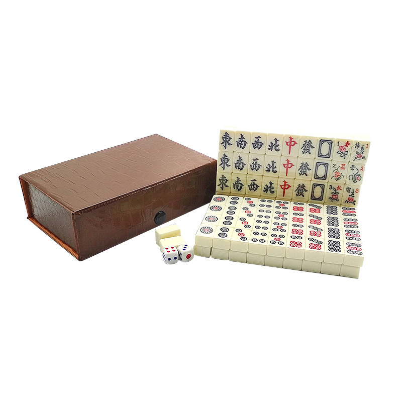 Party Games Classic - 1Set Portable Mahjong Box Set 144