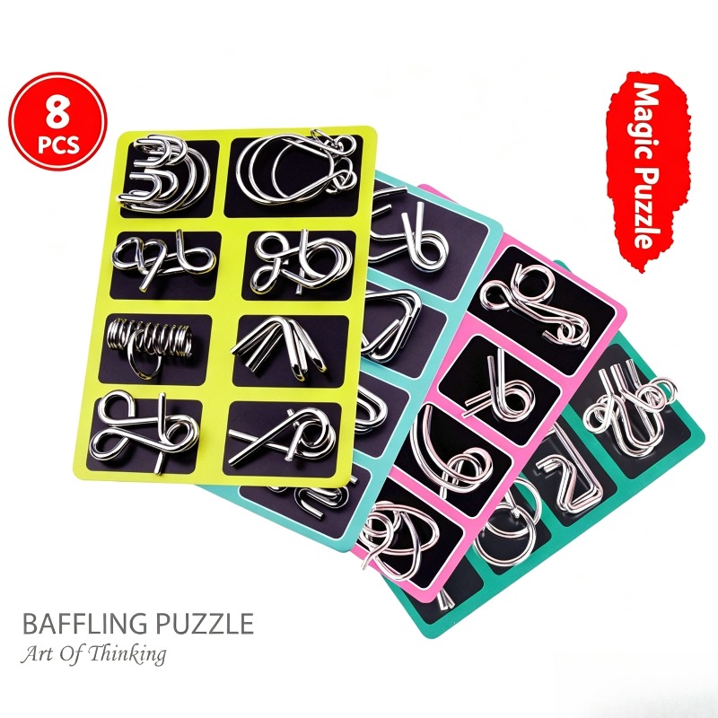 8 Pieces Metal Puzzle Set Clas - Party Games Board Game recension och pris