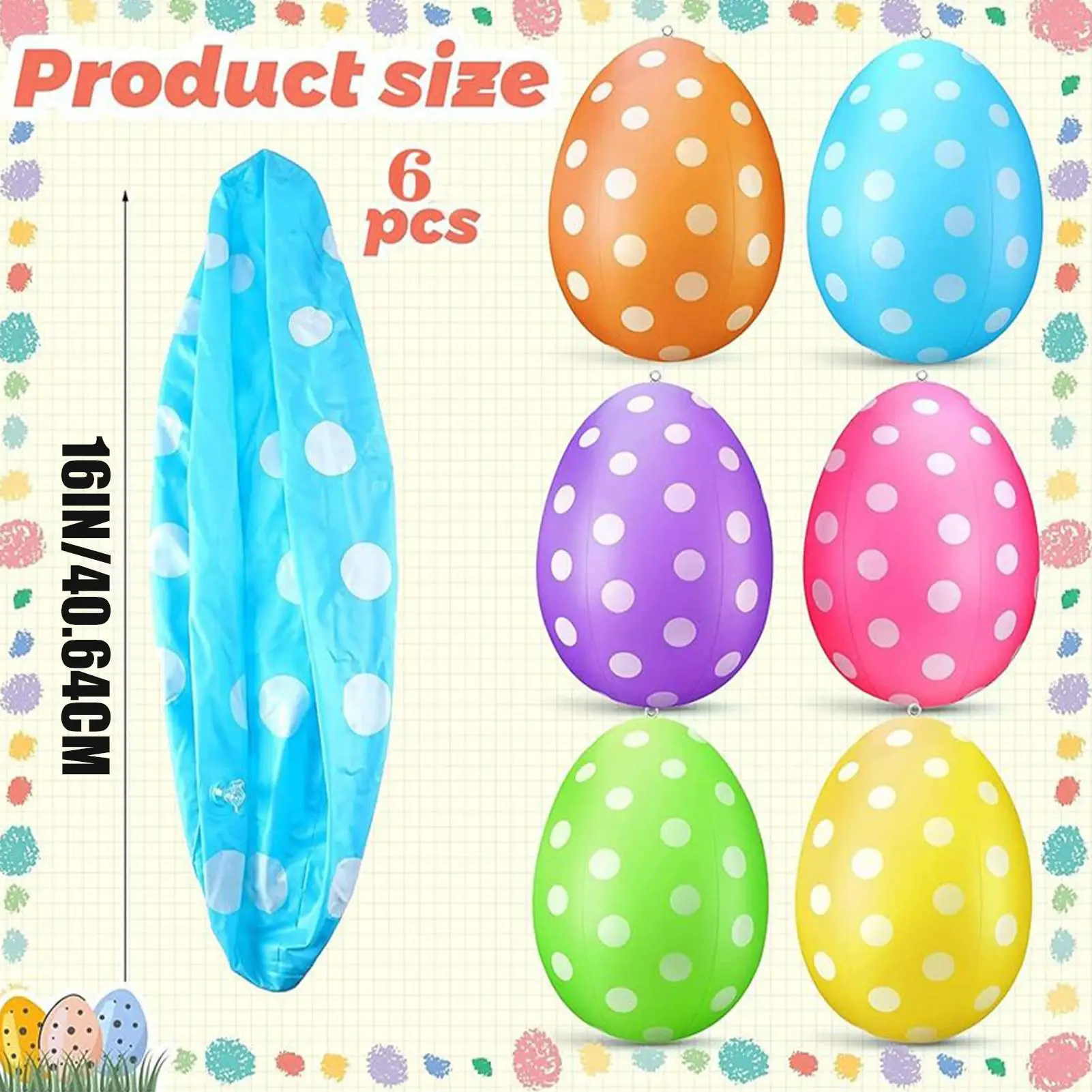 6Pcs Inflatable Easter Eggs /s - Party Games Easter Egg recension och pris