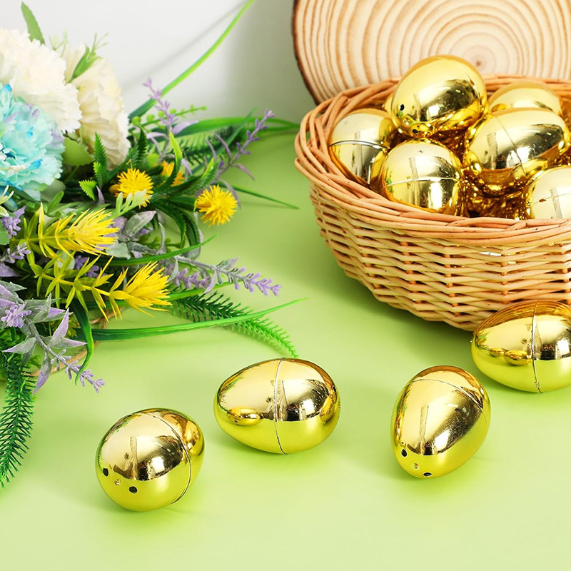 6-24pcs Golden Easter Eggs Pla - Party Games Easter Egg recension och pris